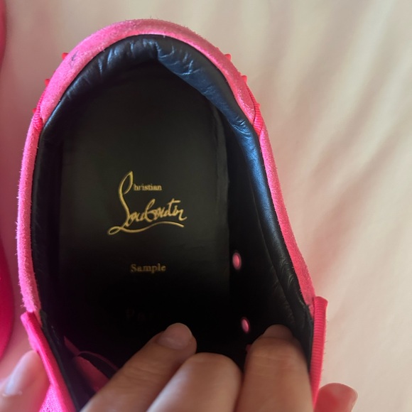 Christian Louboutin Hot Pink Spiked Sneakers size 42 - Picture 8 of 13